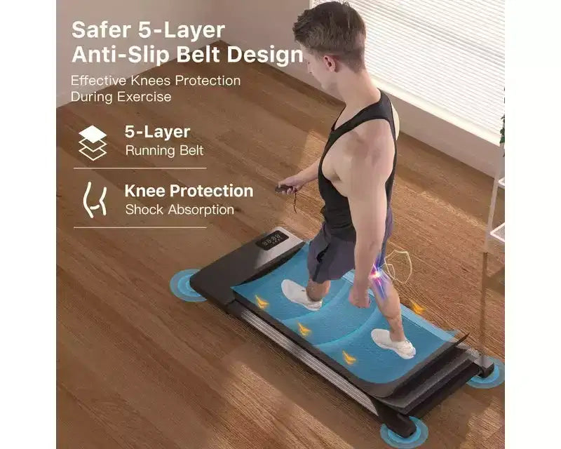 DeerRun Tapis Roulant Pieghevole 2 in 1 Sottoscrivania, Tapis Roulant da Corsa e Camminata Silenzioso da 2,5HP con Telecomando per Casa e Ufficio