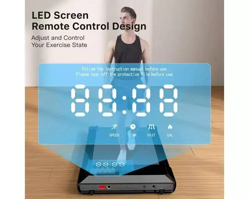 DeerRun Tapis Roulant Pieghevole 2 in 1 Sottoscrivania, Tapis Roulant da Corsa e Camminata Silenzioso da 2,5HP con Telecomando per Casa e Ufficio