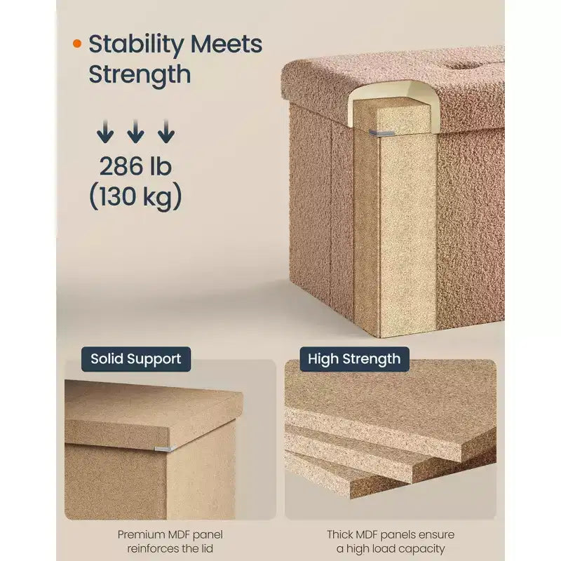 LEDREM Storage Ottoman Bench, Storage Chest, 15 x 30 x 15 Inches, End of Bed Bench, Load up to 660 lb