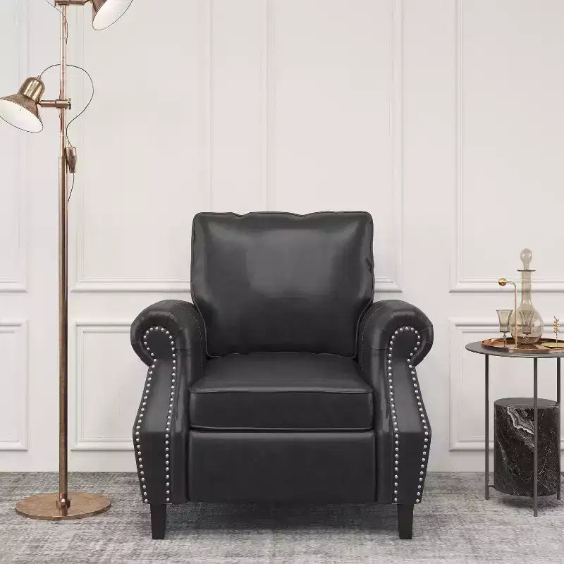 GDFStudio Dowd 36.50 Faux Leather Club Chair with Nailhead Trim