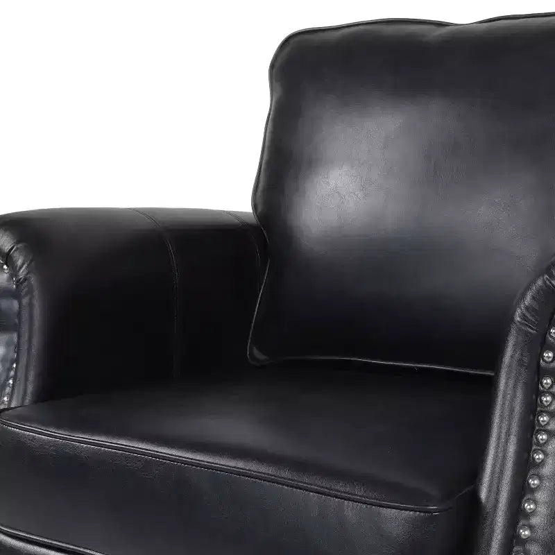 GDFStudio Dowd 36.50 Faux Leather Club Chair with Nailhead Trim