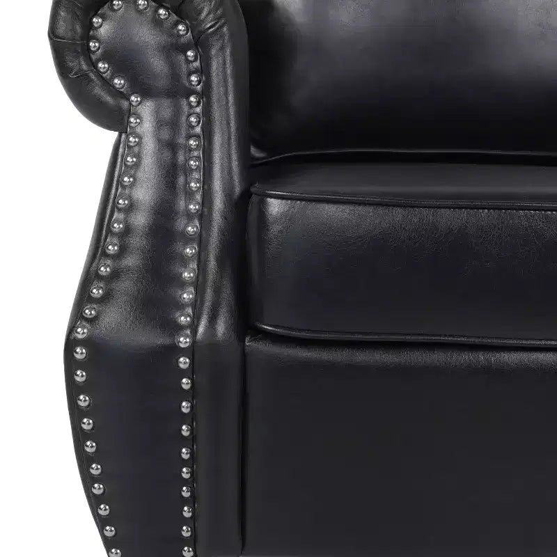 GDFStudio Dowd 36.50 Faux Leather Club Chair with Nailhead Trim