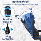 BestMassage Sedia da Gaming Sedia da Ufficio High-Back con Supporto Lombare Funzione Massaggio e Rotelle Girevoli in Pelle PU per Adulti e Ragazzi
