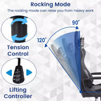 BestMassage Sedia da Gaming Sedia da Ufficio High-Back con Supporto Lombare Funzione Massaggio e Rotelle Girevoli in Pelle PU per Adulti e Ragazzi