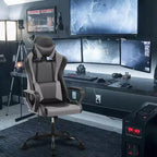 BestMassage Sedia da Gaming Sedia da Ufficio High-Back con Supporto Lombare Funzione Massaggio e Rotelle Girevoli in Pelle PU per Adulti e Ragazzi