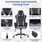 BestMassage Sedia da Gaming Sedia da Ufficio High-Back con Supporto Lombare Funzione Massaggio e Rotelle Girevoli in Pelle PU per Adulti e Ragazzi