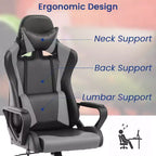 BestMassage Sedia da Gaming Sedia da Ufficio High-Back con Supporto Lombare Funzione Massaggio e Rotelle Girevoli in Pelle PU per Adulti e Ragazzi