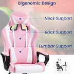 BestMassage Sedia da Gaming Sedia da Ufficio High-Back con Supporto Lombare Funzione Massaggio e Rotelle Girevoli in Pelle PU per Adulti e Ragazzi