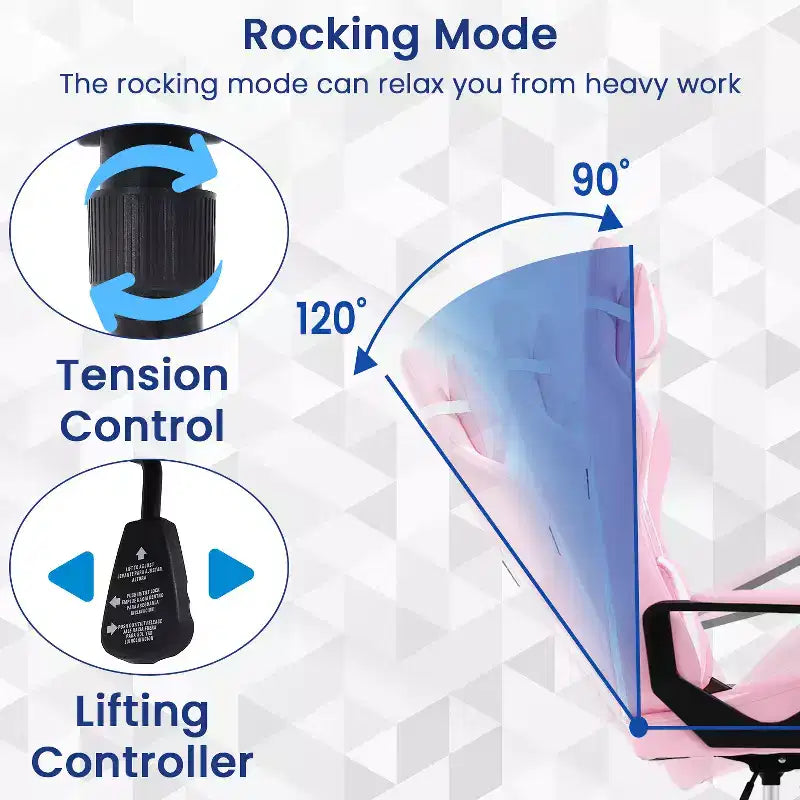BestMassage Sedia da Gaming Sedia da Ufficio High-Back con Supporto Lombare Funzione Massaggio e Rotelle Girevoli in Pelle PU per Adulti e Ragazzi