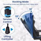 BestMassage Sedia da Gaming Sedia da Ufficio High-Back con Supporto Lombare Funzione Massaggio e Rotelle Girevoli in Pelle PU per Adulti e Ragazzi