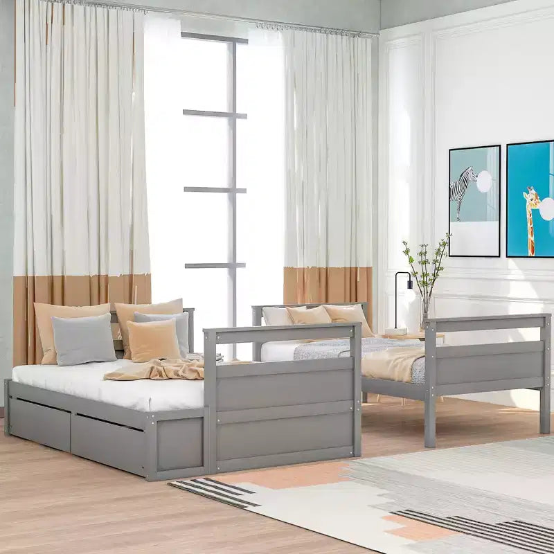 Letto a castello Whisen una piazza e mezzo con 2 cassetti portaoggetti