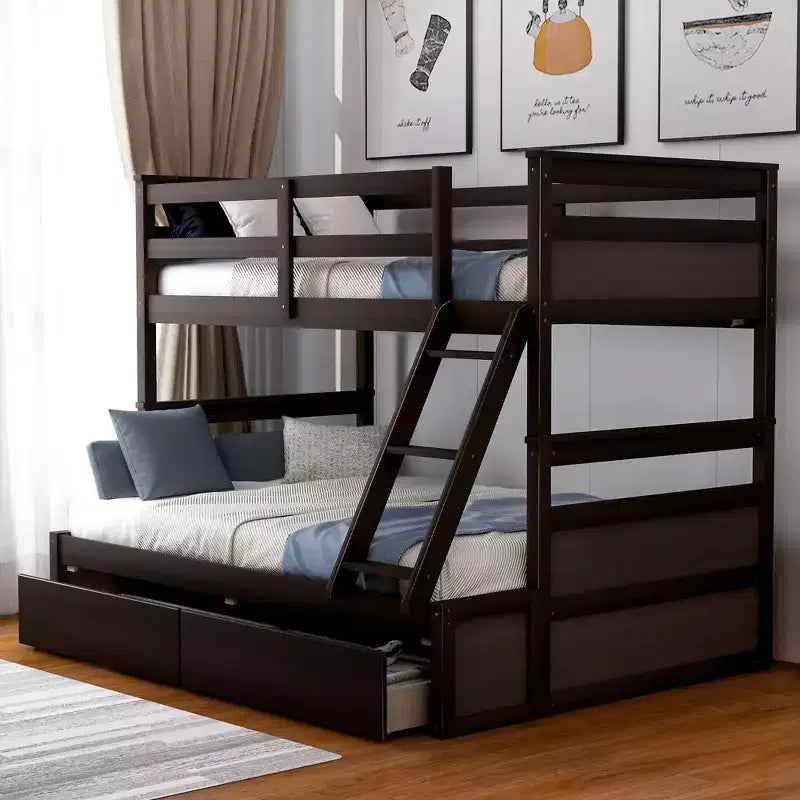 Whisen Twin over Full Bunk Bed with 2-Storage Drawers