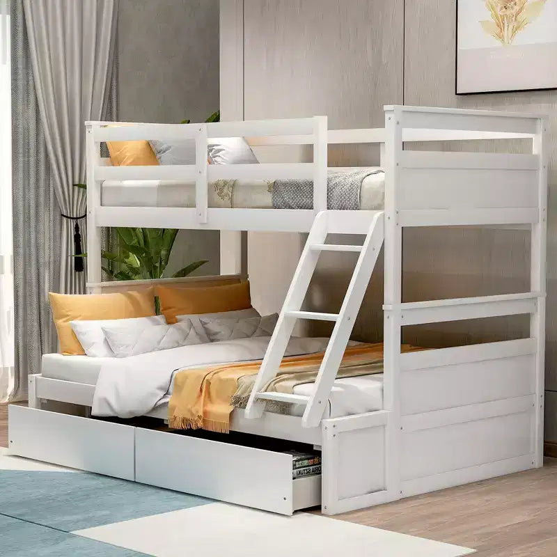 Whisen Twin over Full Bunk Bed with 2-Storage Drawers