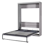 Full/Twin Size Murphy Bed Wall Bed, Wood Cabinet Bed, Gray -ModernLuxe