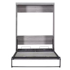 Full/Twin Size Murphy Bed Wall Bed, Wood Cabinet Bed, Gray -ModernLuxe
