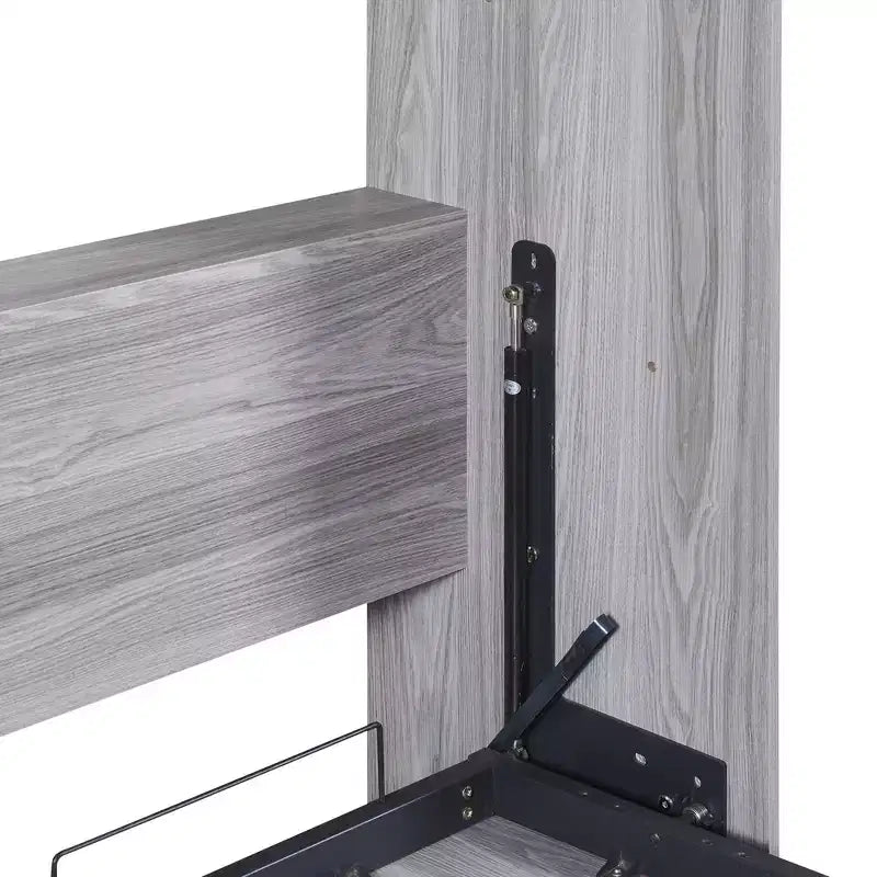 Full/Twin Size Murphy Bed Wall Bed, Wood Cabinet Bed, Gray -ModernLuxe