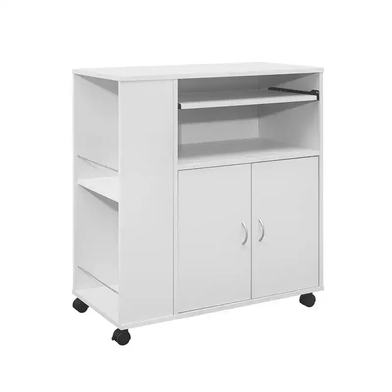 Kings Brand Furniture Carrello da cucina Alaina su ruote con armadietto contenitore