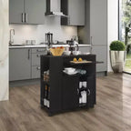 Kings Brand Furniture Carrello da cucina Alaina su ruote con armadietto contenitore