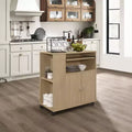 Kings Brand Furniture Carrello da cucina Alaina su ruote con armadietto contenitore