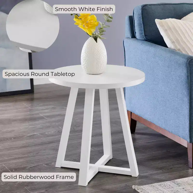 Tavolino rotondo in legno Modern Harmony di Roundhill Furniture
