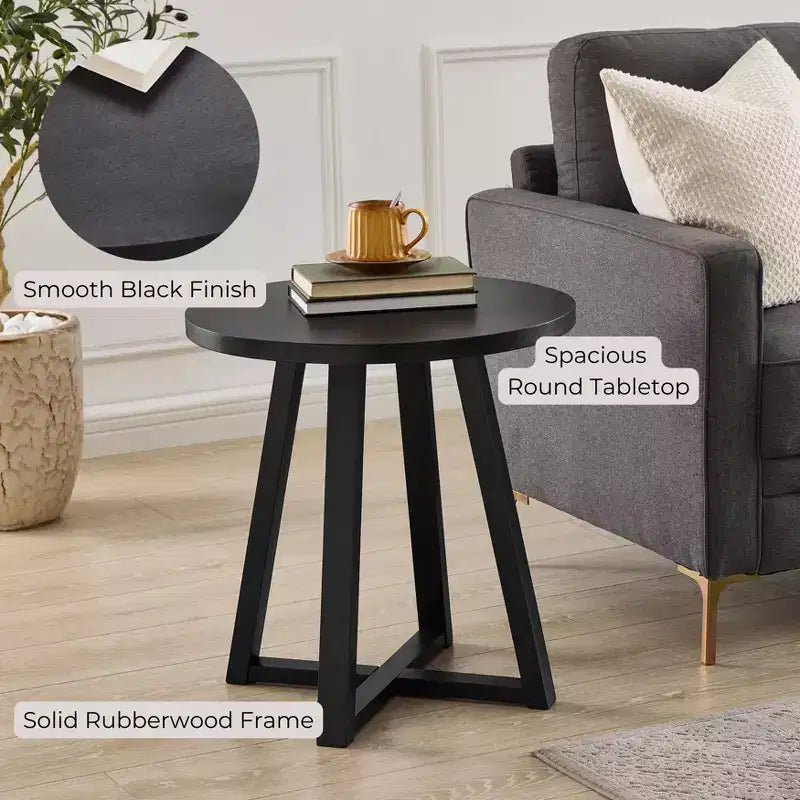 Tavolino rotondo in legno Modern Harmony di Roundhill Furniture