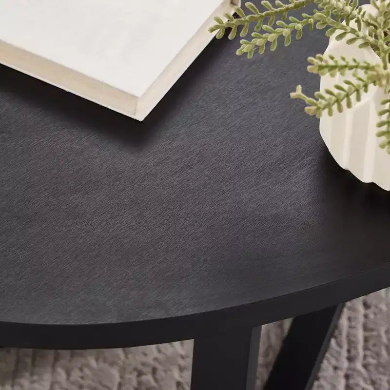 Tavolino rotondo in legno Modern Harmony di Roundhill Furniture