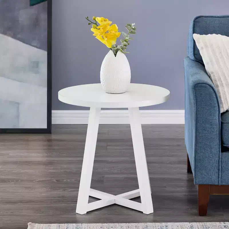 Tavolino rotondo in legno Modern Harmony di Roundhill Furniture