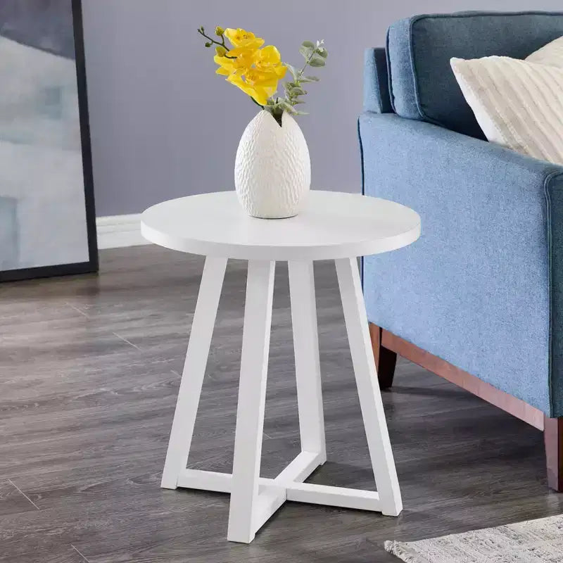 Roundhill Furniture Modern Harmony Wood Round End Table