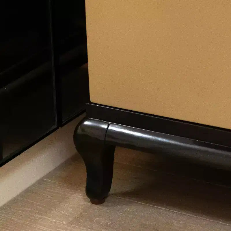 JTH LUXE Verona 23 Tavolino Contenitore Ampio Contemporaneo Glam, Espresso Nero e Oro Morbido Legno di Betulla e Impiallacciatura