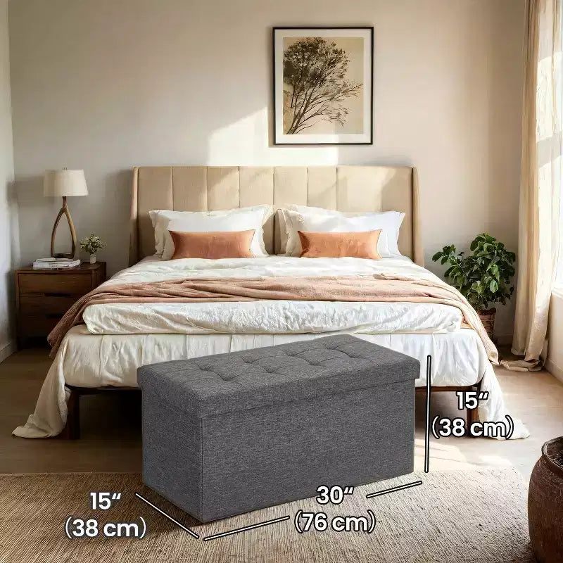 30 Storage Ottoman Bench, Ottoman with Storage, Ottoman Bench, Hold up to 660lb for Living Room