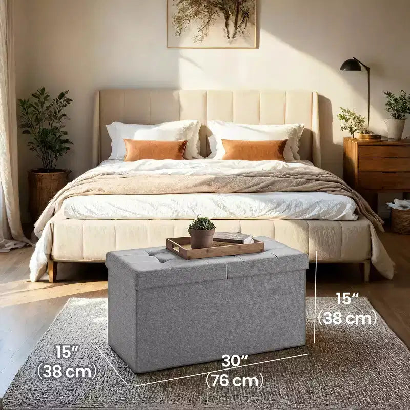 30 Storage Ottoman Bench, Ottoman with Storage, Ottoman Bench, Hold up to 660lb for Living Room