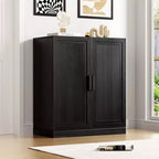 PexFix 36x31x16 Wood Accent Cabinet with Adjustable Shelf Storage Cabinet Black