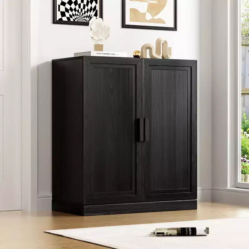 PexFix 36x31x16 Wood Accent Cabinet with Adjustable Shelf Storage Cabinet Black