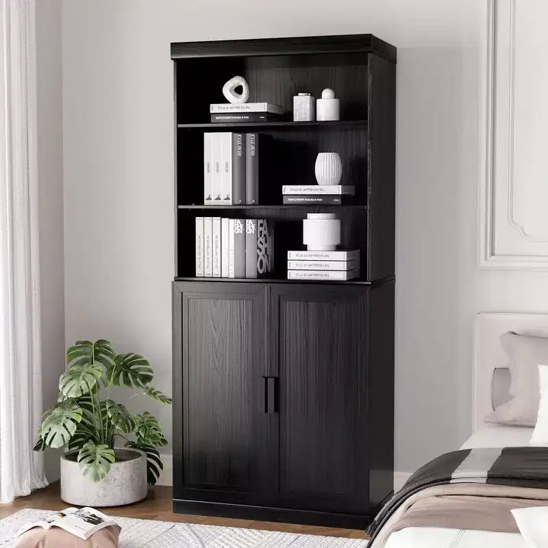 PexFix 36x31x16 Wood Accent Cabinet with Adjustable Shelf Storage Cabinet Black