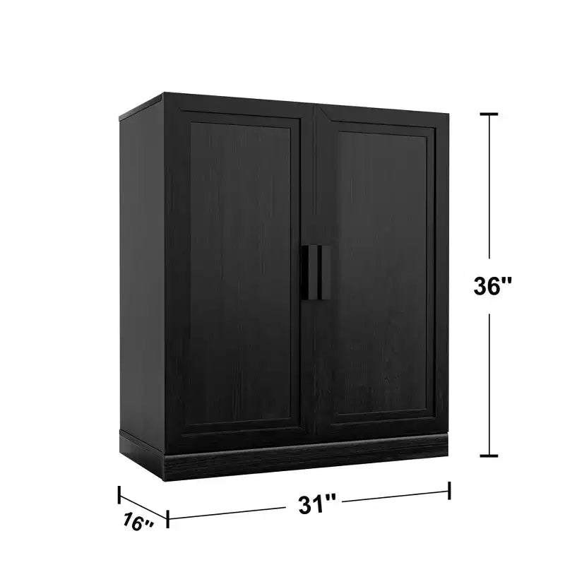 PexFix 36x31x16 Wood Accent Cabinet with Adjustable Shelf Storage Cabinet Black