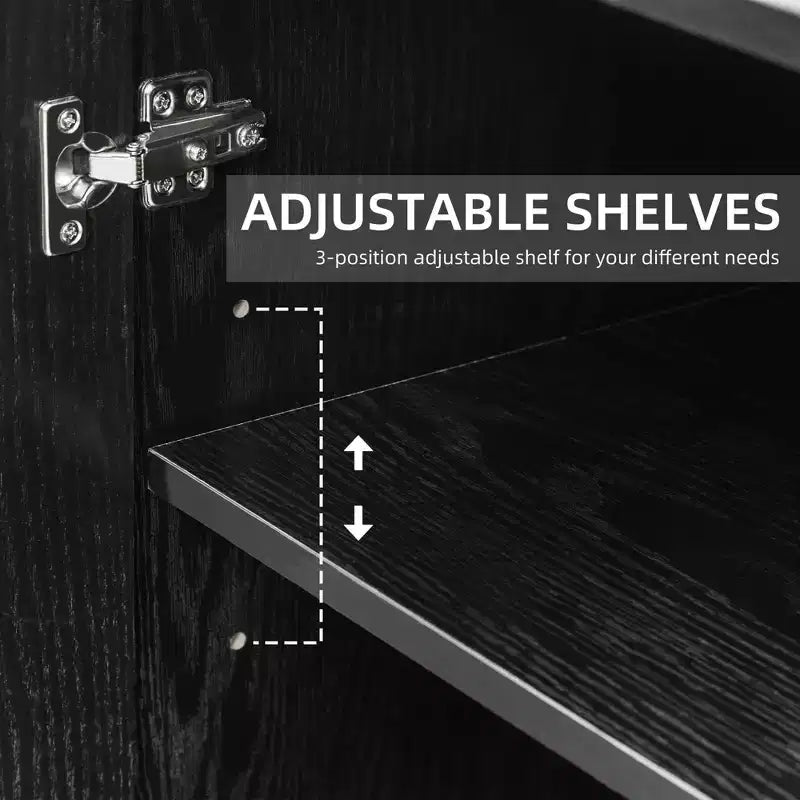 PexFix 36x31x16 Wood Accent Cabinet with Adjustable Shelf Storage Cabinet Black