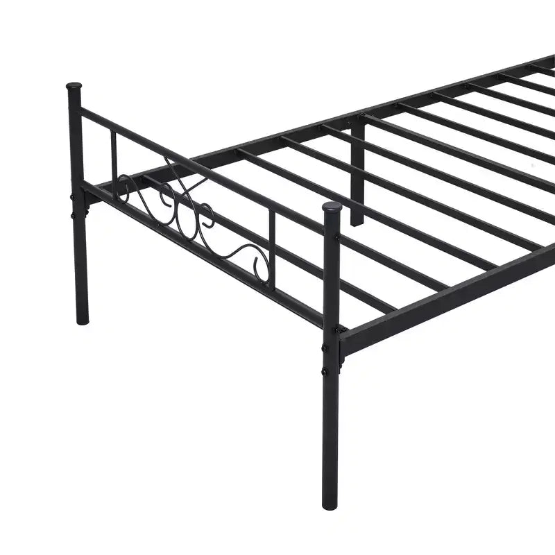 VECELO Twin/Full/Queen/King Size Bed Frame with Headboard&Footboard, Metal Bed Platform, Black