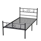 VECELO Twin/Full/Queen/King Size Bed Frame with Headboard&Footboard, Metal Bed Platform, Black