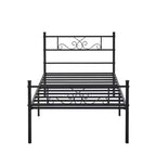 VECELO Twin/Full/Queen/King Size Bed Frame with Headboard&Footboard, Metal Bed Platform, Black