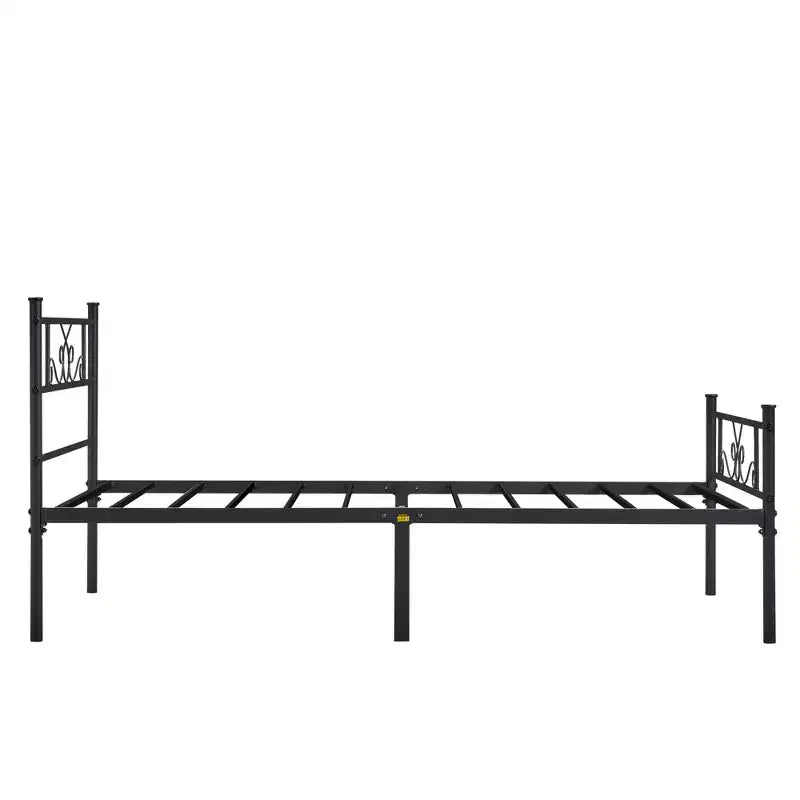 VECELO Twin/Full/Queen/King Size Bed Frame with Headboard&Footboard, Metal Bed Platform, Black