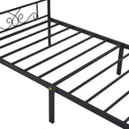 VECELO Twin/Full/Queen/King Size Bed Frame with Headboard&Footboard, Metal Bed Platform, Black