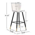 Christopher Knight Home Aveline 30'' Modern Upholstered Bar Stools with Gold-Tipped Metal Legs (Set of 2)