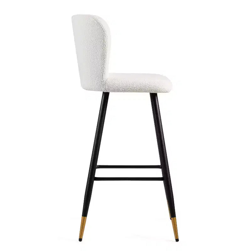 Christopher Knight Home Aveline 30'' Modern Upholstered Bar Stools with Gold-Tipped Metal Legs (Set of 2)