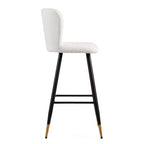 Christopher Knight Home Aveline 30'' Modern Upholstered Bar Stools with Gold-Tipped Metal Legs (Set of 2)
