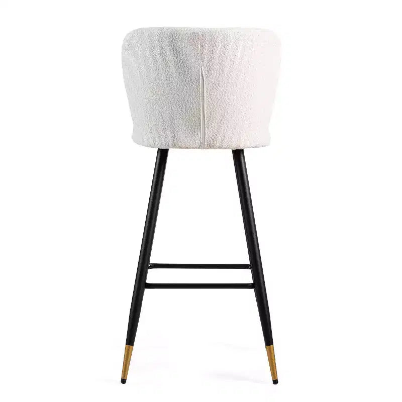 Christopher Knight Home Aveline 30'' Modern Upholstered Bar Stools with Gold-Tipped Metal Legs (Set of 2)
