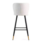 Christopher Knight Home Aveline 30'' Modern Upholstered Bar Stools with Gold-Tipped Metal Legs (Set of 2)