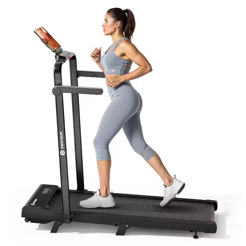 DeerRun A6 Plus 2026 New 2-in-1 Folding Treadmill with 5% Incline, Bluetooth & Remote Control