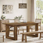 Tavolo da Pranzo da Fattoria Lantine per 4-6 Persone, Tavolo da Cucina in Legno da 160 cm, Tavolo Rettangolare per Sala da Pranzo, Soggiorno, Cucina