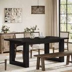 Tavolo da Pranzo da Fattoria Lantine per 4-6 Persone, Tavolo da Cucina in Legno da 160 cm, Tavolo Rettangolare per Sala da Pranzo, Soggiorno, Cucina