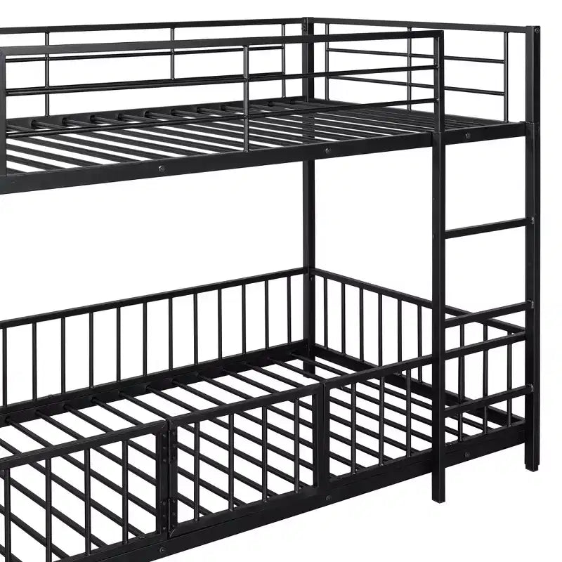 Whisen Stylish Design Metal Bunk Bed with Slide and Guardrails